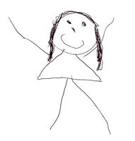 happy girl drawing